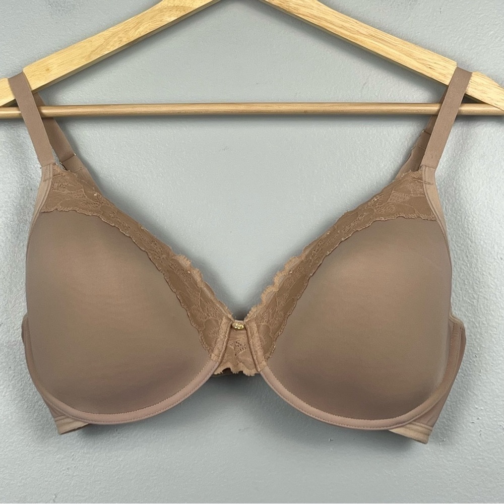 Natori beige underwire adjustable strap bra, 36DD.